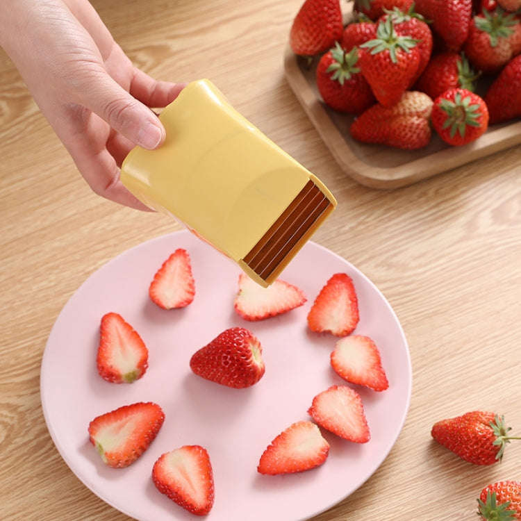 Cup Slicer Strawberry Grape Vegetable Slicing Tool Kitchen Gadget(Yellow)