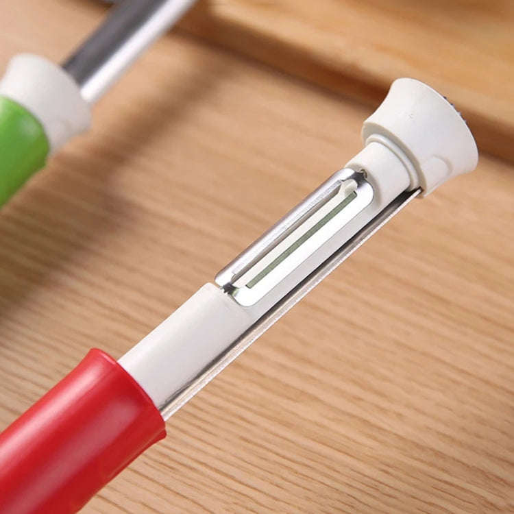 2 In 1 Fruit Peeling & Core Pumping Tool Stainless Steel Vegetable Corer(Red White)