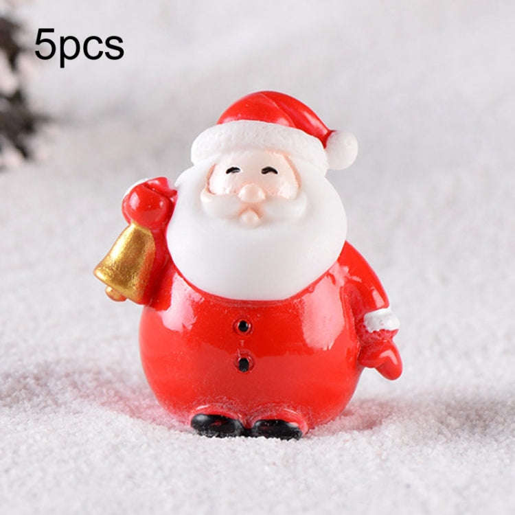 5pcs Christmas Decoration Accessories Micro Landscape Christmas Gift Resin Small Ornament, Style:...