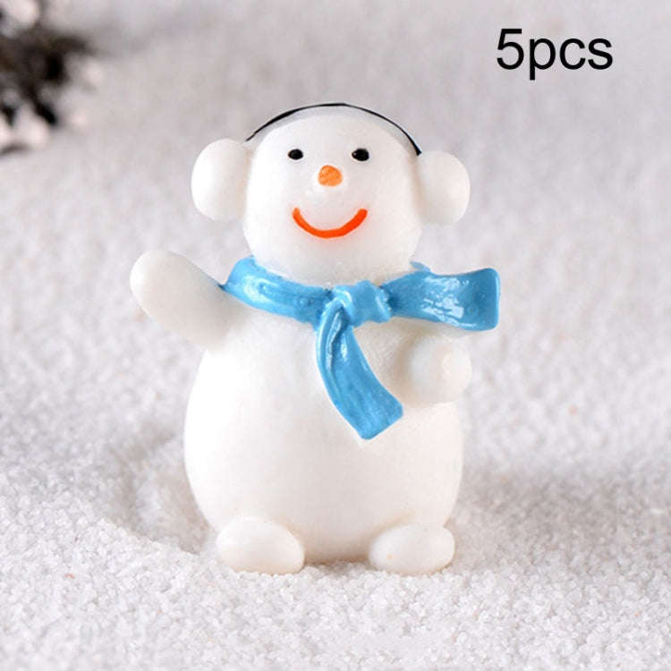 5pcs Christmas Decoration Accessories Micro Landscape Christmas Gift Resin Small Ornament, Style:...