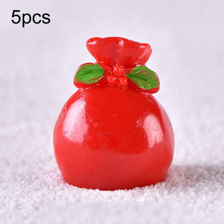 5pcs Christmas Decoration Accessories Micro Landscape Christmas Gift Resin Small Ornament, Style:...