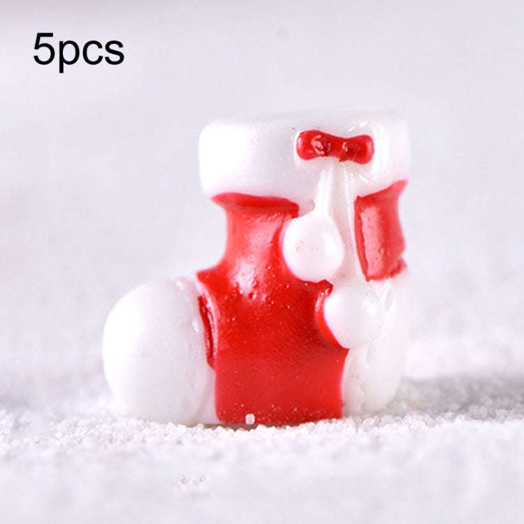 5pcs Christmas Decoration Accessories Micro Landscape Christmas Gift Resin Small Ornament, Style:...