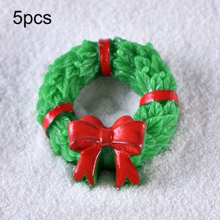 5pcs Christmas Decoration Accessories Micro Landscape Christmas Gift Resin Small Ornament, Style:...