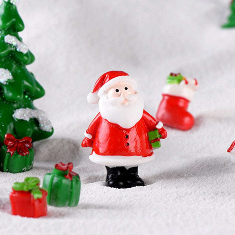 5pcs Christmas Decoration Accessories Micro Landscape Christmas Gift Resin Small Ornament, Style:...
