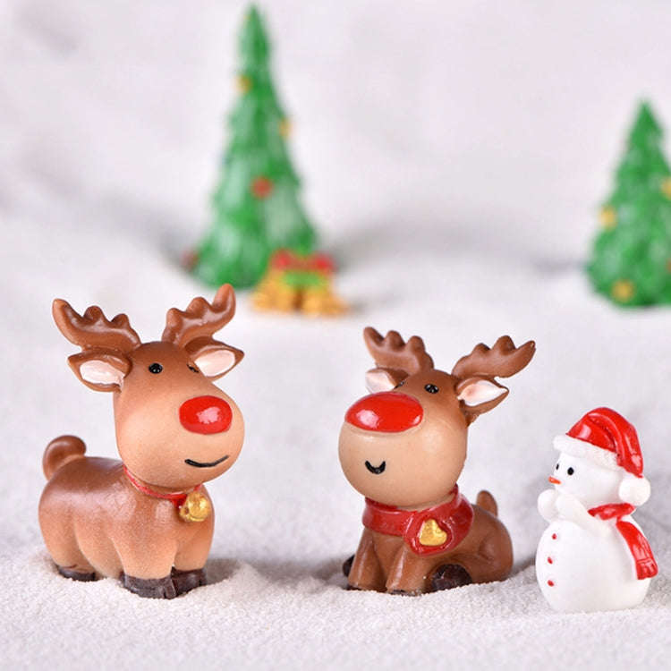 5pcs Christmas Decoration Accessories Micro Landscape Christmas Gift Resin Small Ornament, Style:...