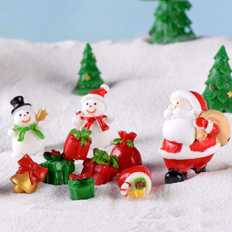 5pcs Christmas Decoration Accessories Micro Landscape Christmas Gift Resin Small Ornament, Style:...