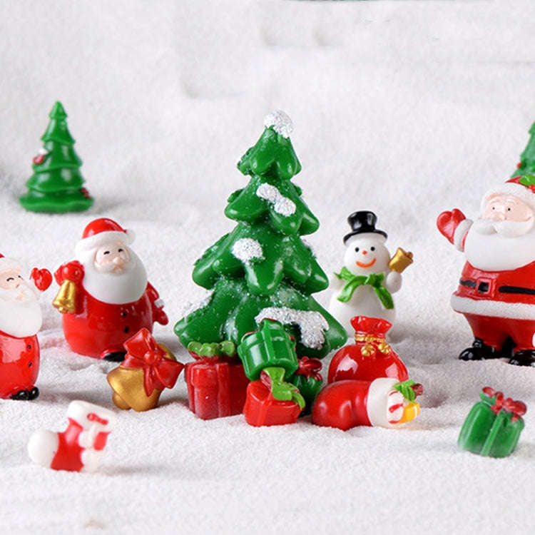 5pcs Christmas Decoration Accessories Micro Landscape Christmas Gift Resin Small Ornament, Style:...