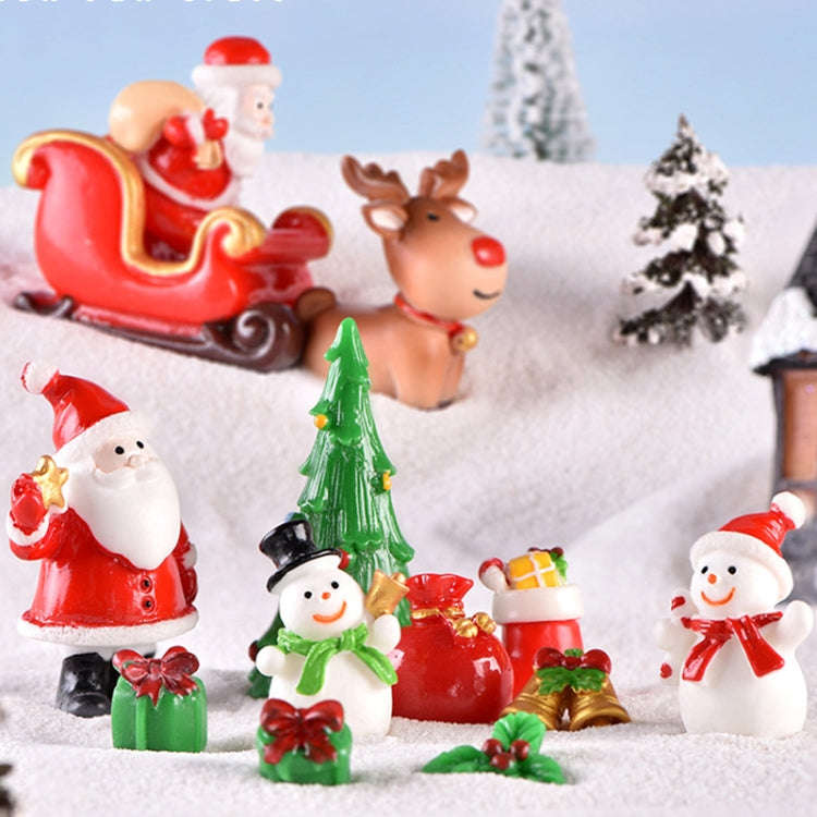 Christmas Decoration Accessories Micro Landscape Christmas Gift Resin Small Ornament, Style: Gift...