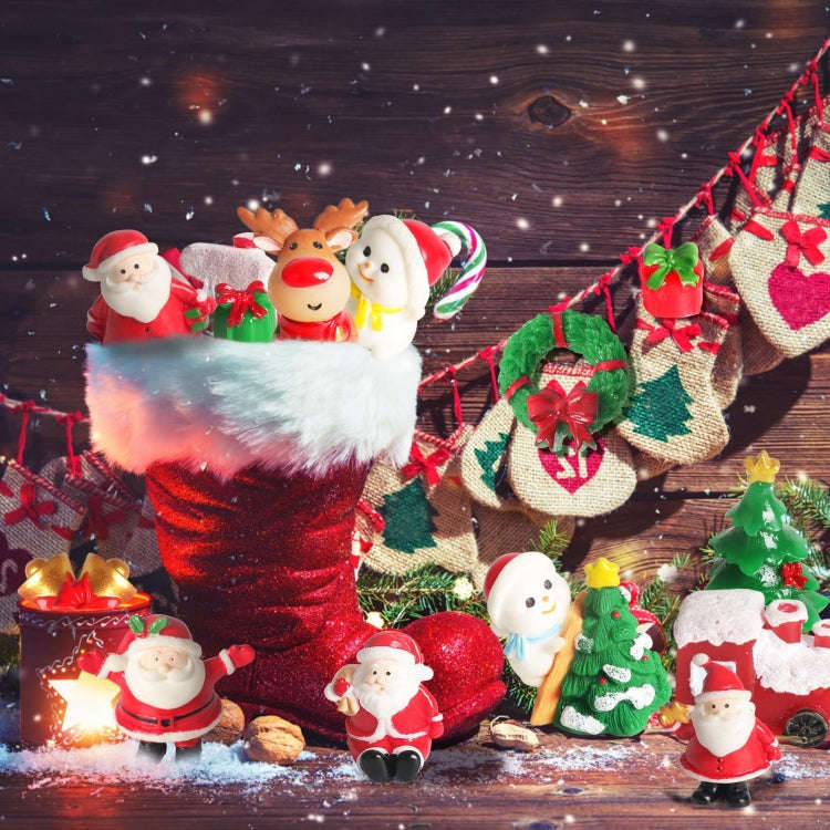 5pcs Christmas Decoration Accessories Micro Landscape Christmas Gift Resin Small Ornament, Style:...