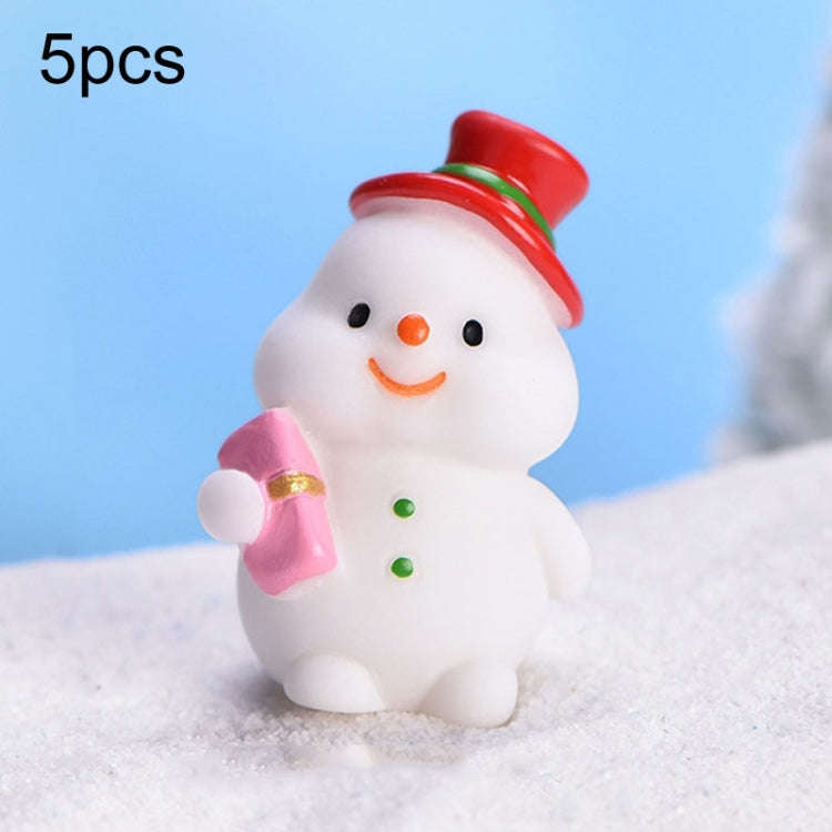 5pcs Christmas Cute Micro Landscape DIY Bonsai Decoration Snowscape Ornament, Style: NO.5 Take Ba...