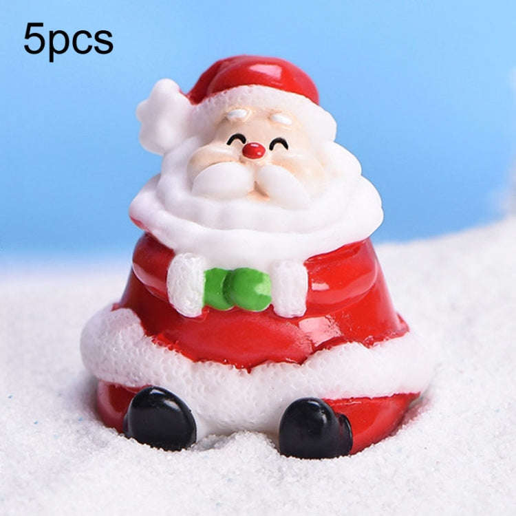 5pcs Christmas Cute Micro Landscape DIY Bonsai Decoration Snowscape Ornament, Style: No.14 Santa ...