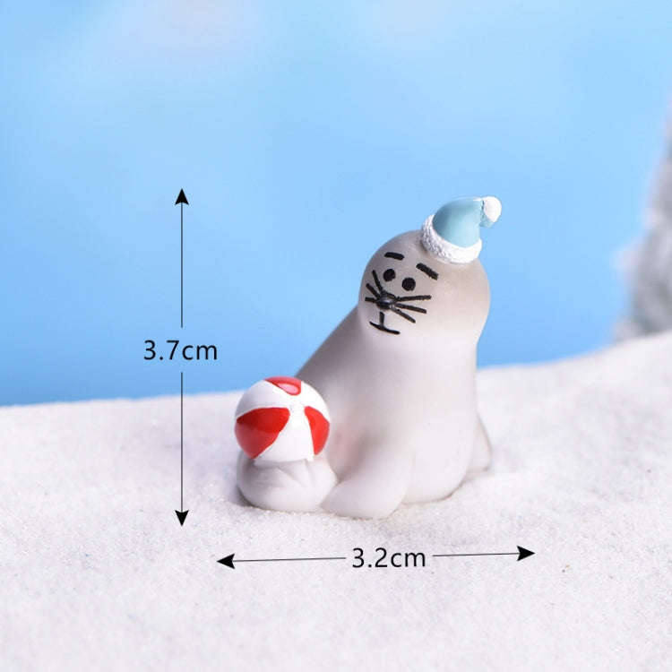 5pcs Christmas Cute Micro Landscape DIY Bonsai Decoration Snowscape Ornament, Style: No.17 Sea Lion