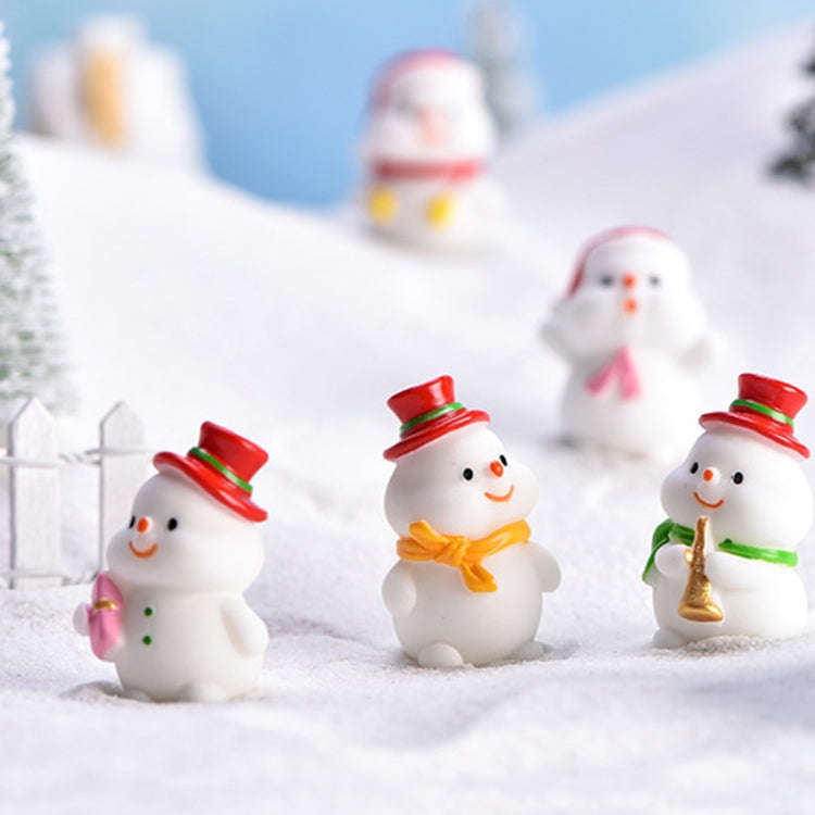 5pcs Christmas Cute Micro Landscape DIY Bonsai Decoration Snowscape Ornament, Style: No.7 Yellow ...