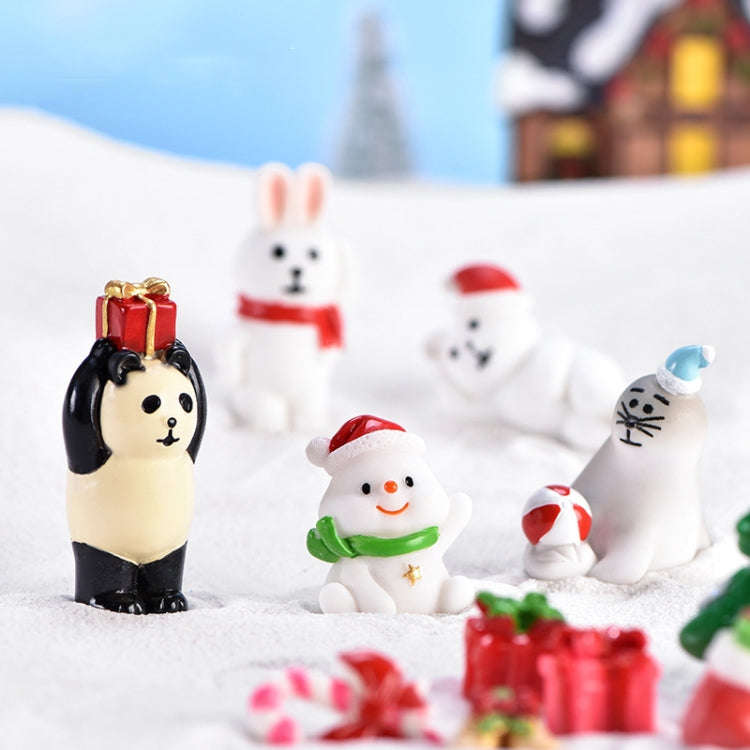5pcs Christmas Cute Micro Landscape DIY Bonsai Decoration Snowscape Ornament, Style: No.3 Terring...