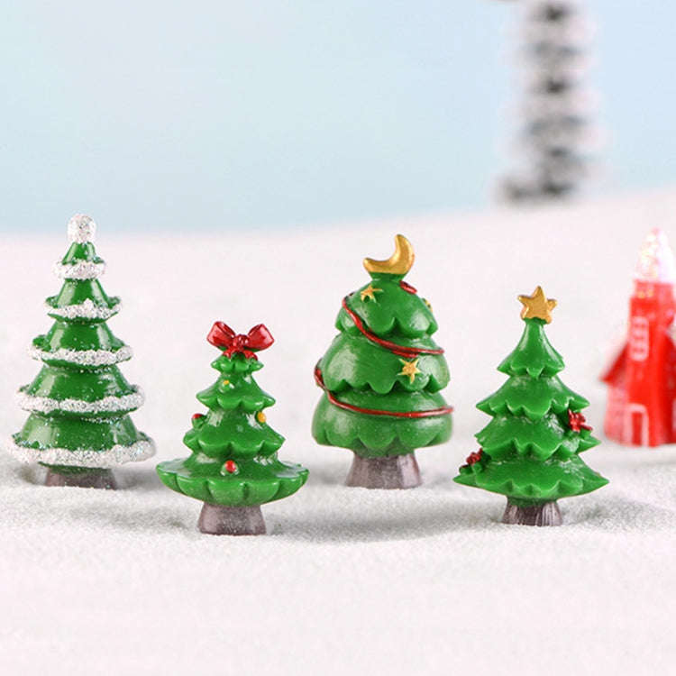 5pcs Simulation Christmas Tree Decoration Christmas Gifts Micro Landscape Snow Ornament, Style: No.7