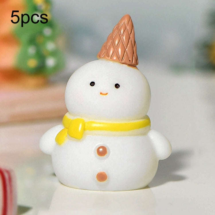 5pcs Christmas Micro Landscape Snowscape Decoration Accessories Christmas Resin Ornament, Style: ...