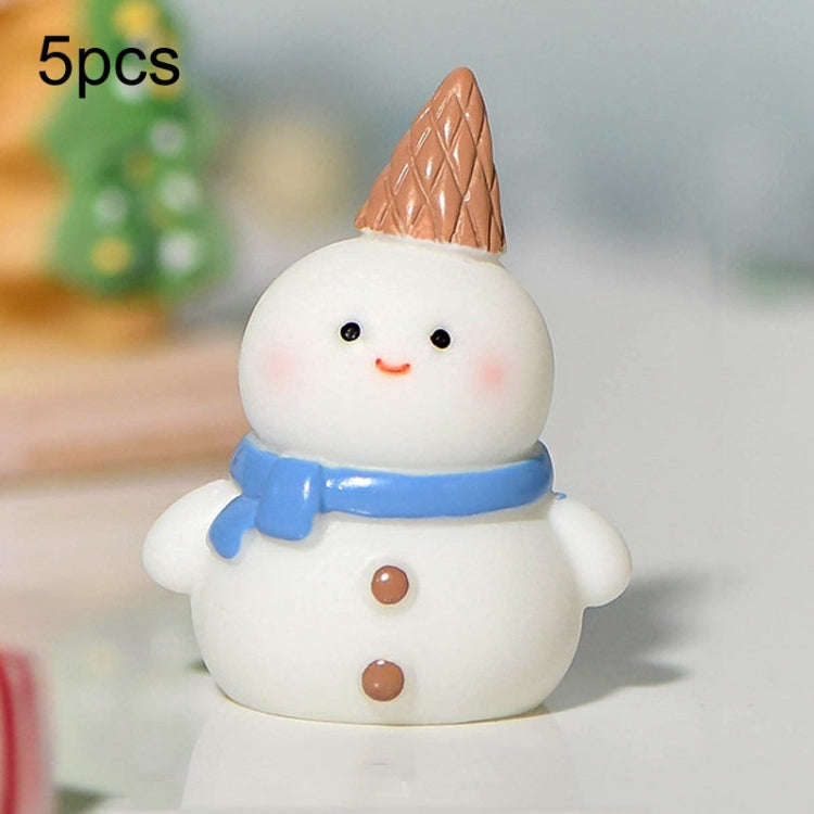 5pcs Christmas Micro Landscape Snowscape Decoration Accessories Christmas Resin Ornament, Style: ...