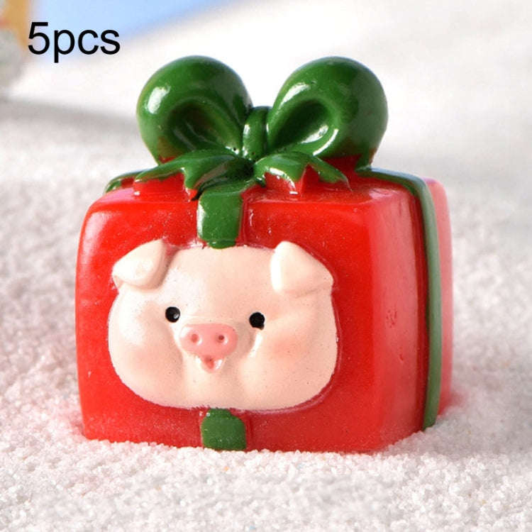 5pcs Christmas Micro Landscape Snowscape Decoration Accessories Christmas Resin Ornament, Style: ...