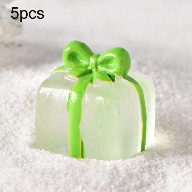 5pcs Christmas Micro Landscape Snowscape Decoration Accessories Christmas Resin Ornament, Style: ...