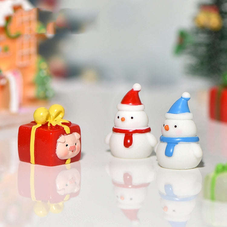 5pcs Christmas Micro Landscape Snowscape Decoration Accessories Christmas Resin Ornament, Style: ...