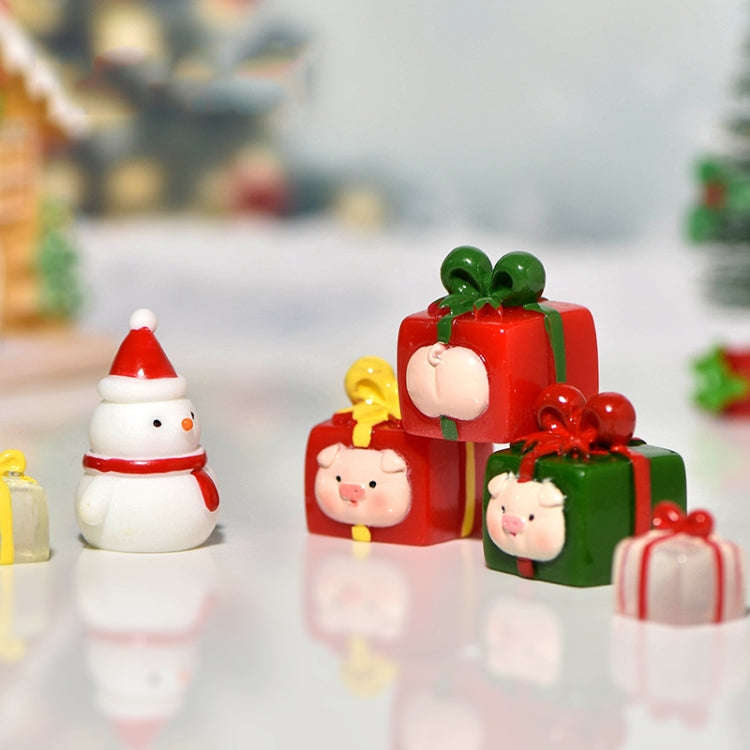 5pcs Christmas Micro Landscape Snowscape Decoration Accessories Christmas Resin Ornament, Style: ...