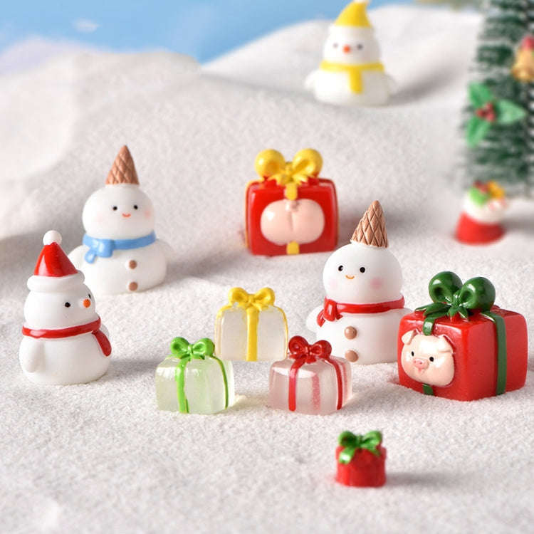 5pcs Christmas Micro Landscape Snowscape Decoration Accessories Christmas Resin Ornament, Style: ...