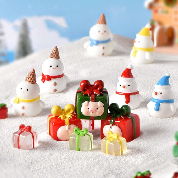 5pcs Christmas Micro Landscape Snowscape Decoration Accessories Christmas Resin Ornament, Style: ...