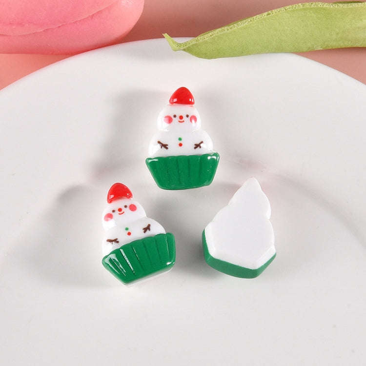 10pcs Christmas Mobile Phone Case Refrigerator Magnet Resin Accessories DIY Material, Style: Snowman