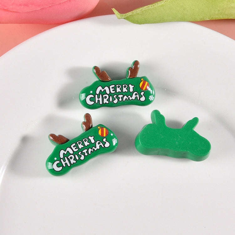 10pcs Christmas Mobile Phone Case Refrigerator Magnet Resin Accessories DIY Material, Style: Antlers