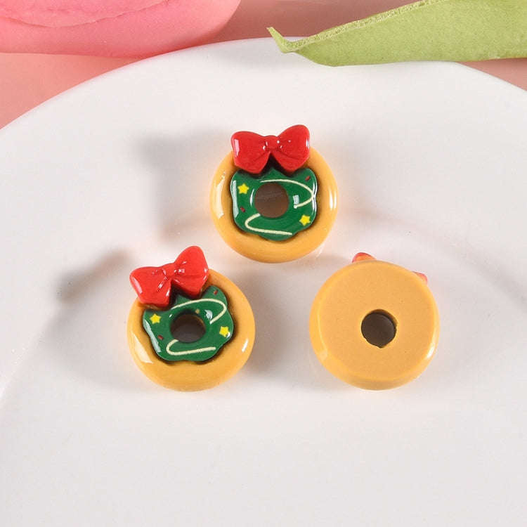 10pcs Christmas Mobile Phone Case Refrigerator Magnet Resin Accessories DIY Material, Style: Donut