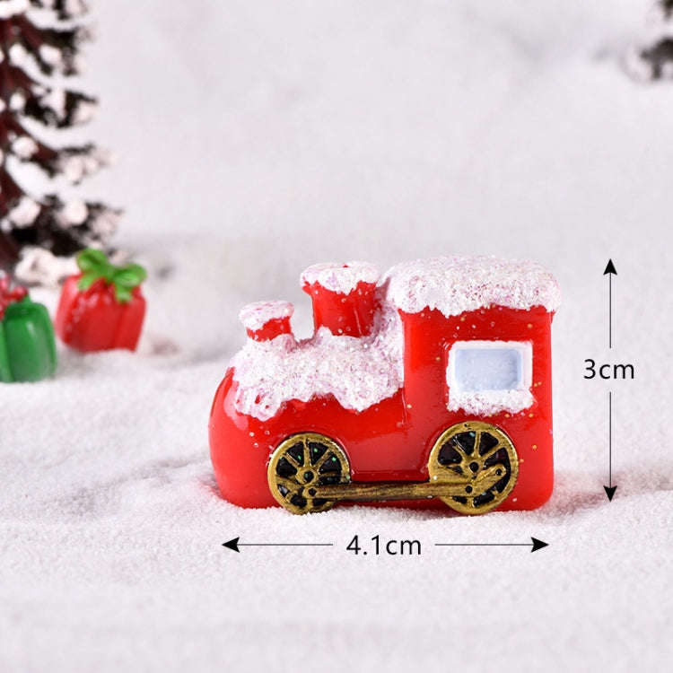 4pcs Christmas Micro Landscape Decorations Resin Craft Gifts Home Decoration Ornaments, Spec: Tra...