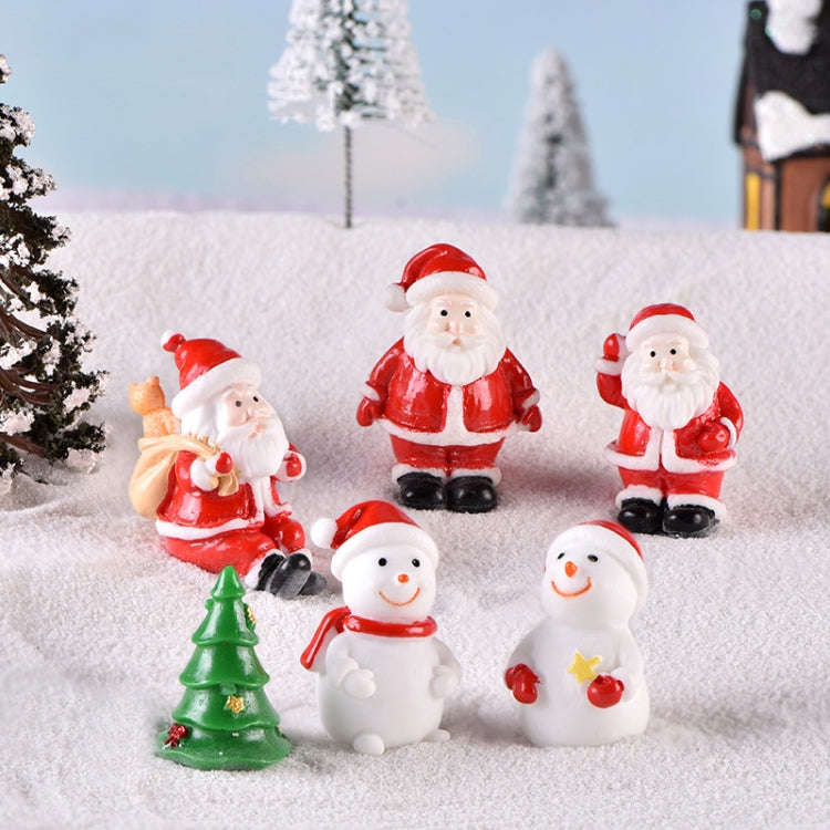 4pcs Christmas Micro Landscape Decorations Resin Craft Gifts Home Decoration Ornaments, Spec: Tra...