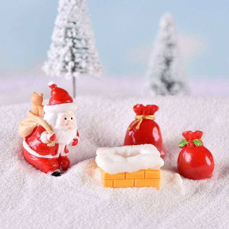 4pcs Christmas Micro Landscape Decorations Resin Craft Gifts Home Decoration Ornaments, Spec: Tra...