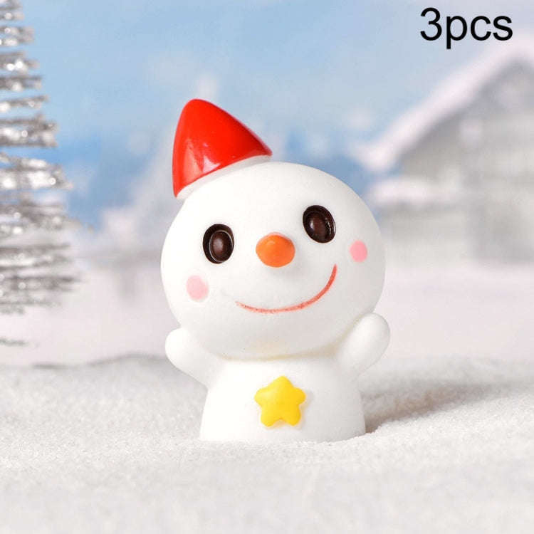 3pcs Christmas Lovely Micro Landscape Snow Ornament Decorative Accessories, Style: No.2 Smile Star