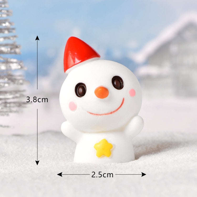 3pcs Christmas Lovely Micro Landscape Snow Ornament Decorative Accessories, Style: No.2 Smile Star