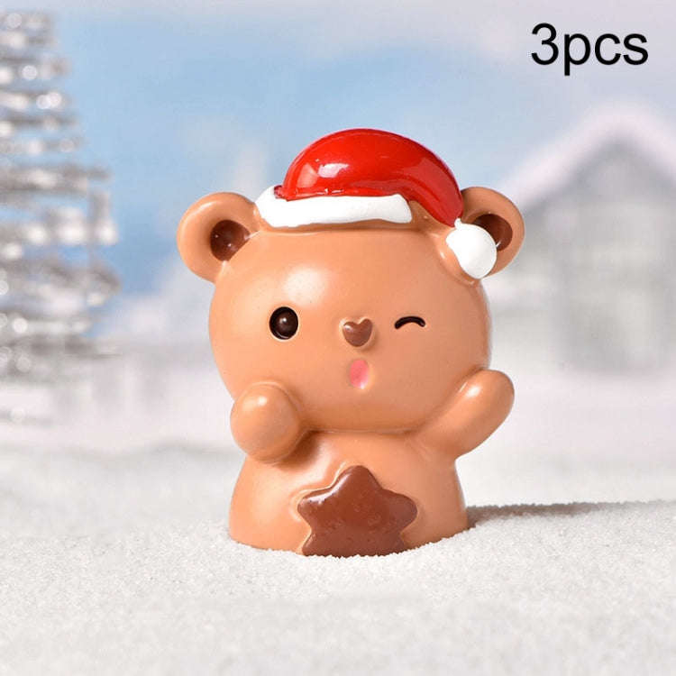 3pcs Christmas Lovely Micro Landscape Snow Ornament Decorative Accessories, Style: No.3 Star Brow...