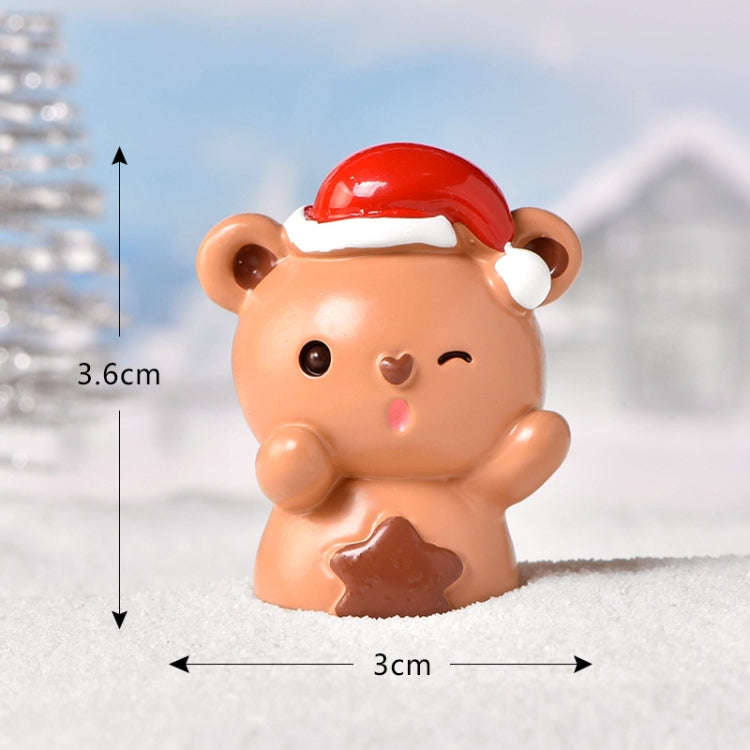 3pcs Christmas Lovely Micro Landscape Snow Ornament Decorative Accessories, Style: No.3 Star Brow...