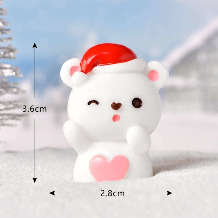 3pcs Christmas Lovely Micro Landscape Snow Ornament Decorative Accessories, Style: No.4 Love Whit...