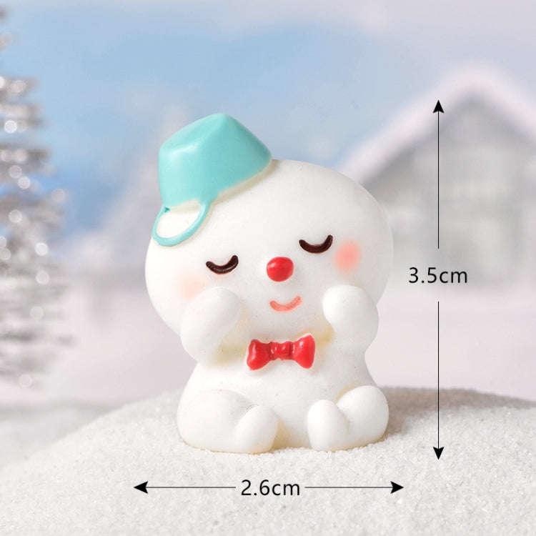 3pcs Christmas Lovely Micro Landscape Snow Ornament Decorative Accessories, Style: No.5 Shy Snowman