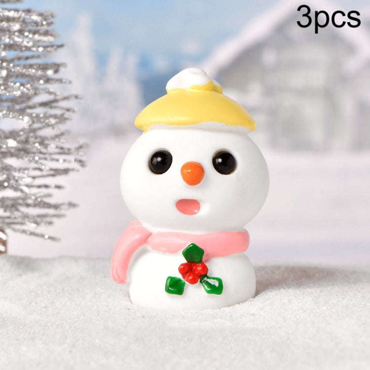 3pcs Christmas Lovely Micro Landscape Snow Ornament Decorative Accessories, Style: No.7 Big Eye S...
