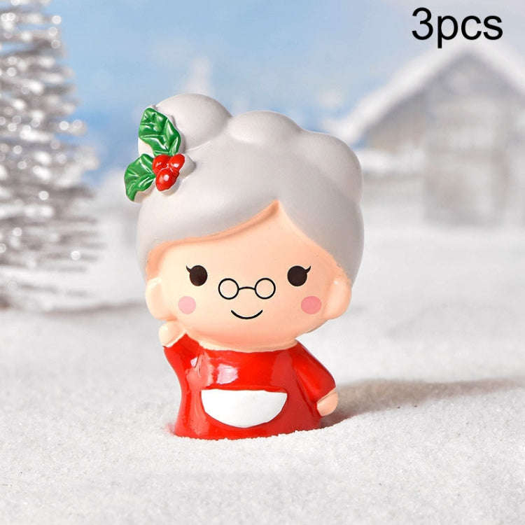3pcs Christmas Lovely Micro Landscape Snow Ornament Decorative Accessories, Style: No.12 Waving G...