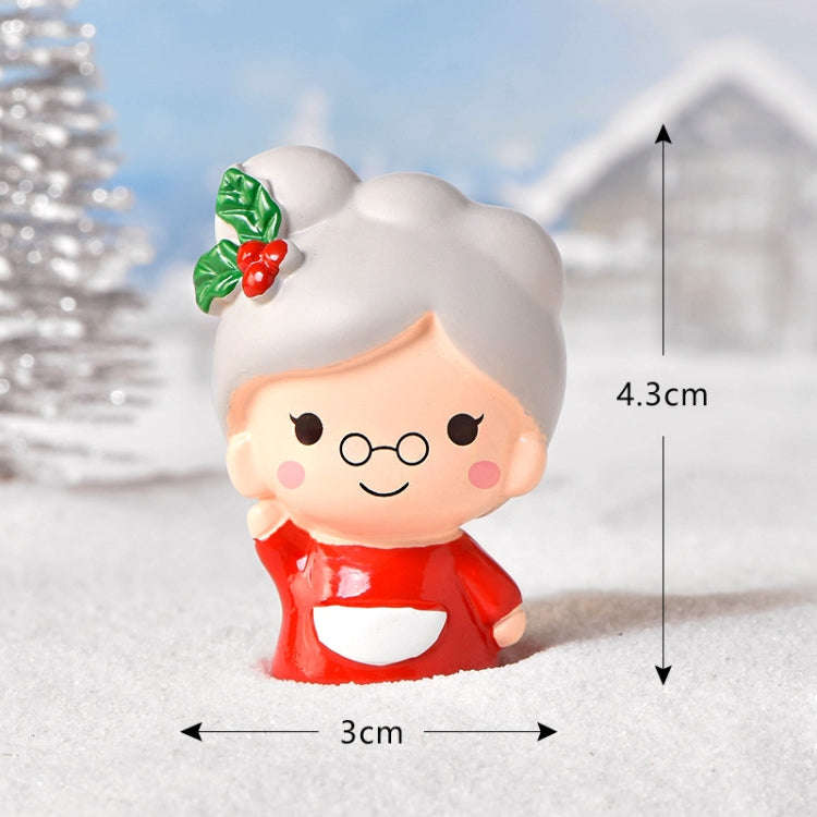 3pcs Christmas Lovely Micro Landscape Snow Ornament Decorative Accessories, Style: No.12 Waving G...