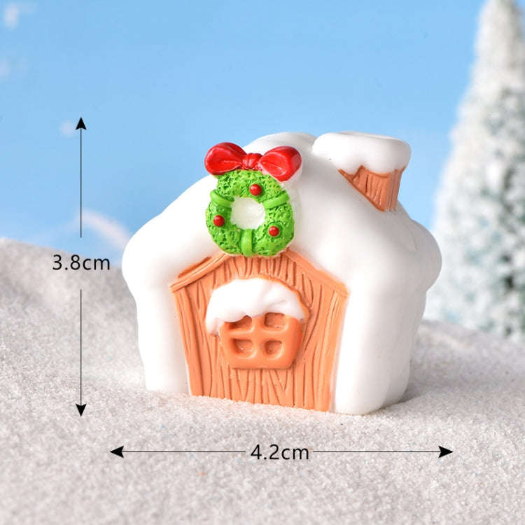 3pcs Christmas Lovely Micro Landscape Snow Ornament Decorative Accessories, Style: No.16 Wreath C...