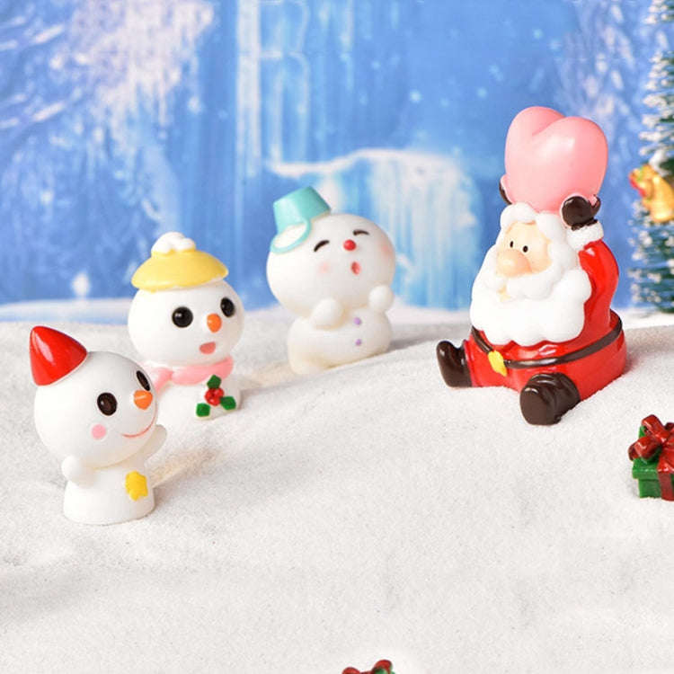3pcs Christmas Lovely Micro Landscape Snow Ornament Decorative Accessories, Style: No.5 Shy Snowman