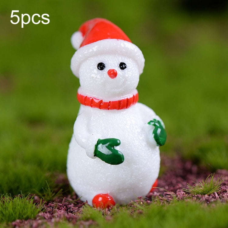 5pcs Christmas Decorations Resin Crafts Gifts Home Decorations Small Ornaments, Style: No.3 Snowman