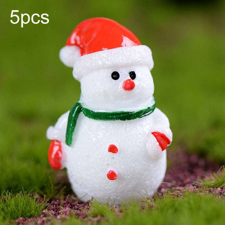 5pcs Christmas Decorations Resin Crafts Gifts Home Decorations Small Ornaments, Style: No.4 Snowman