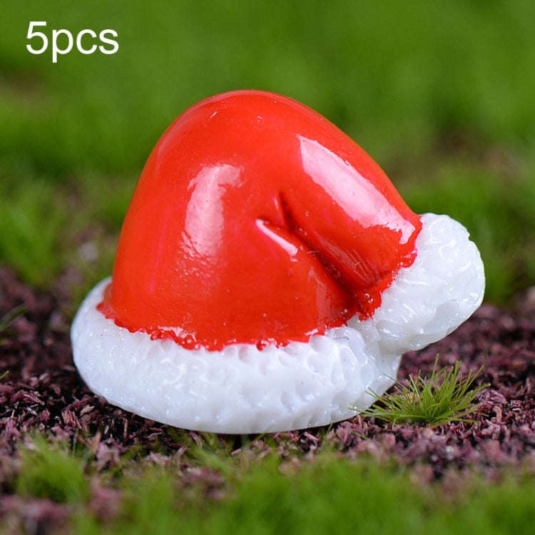 5pcs Christmas Decorations Resin Crafts Gifts Home Decorations Small Ornaments, Style: Hat
