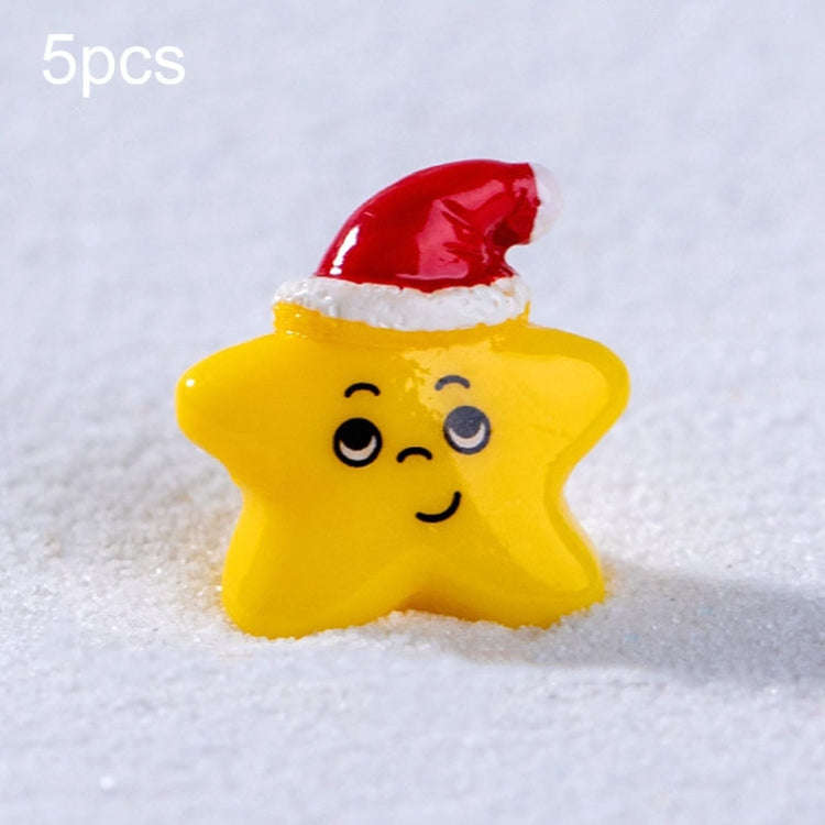 5pcs Christmas Decorations Resin Crafts Gifts Home Decorations Small Ornaments, Style: Star