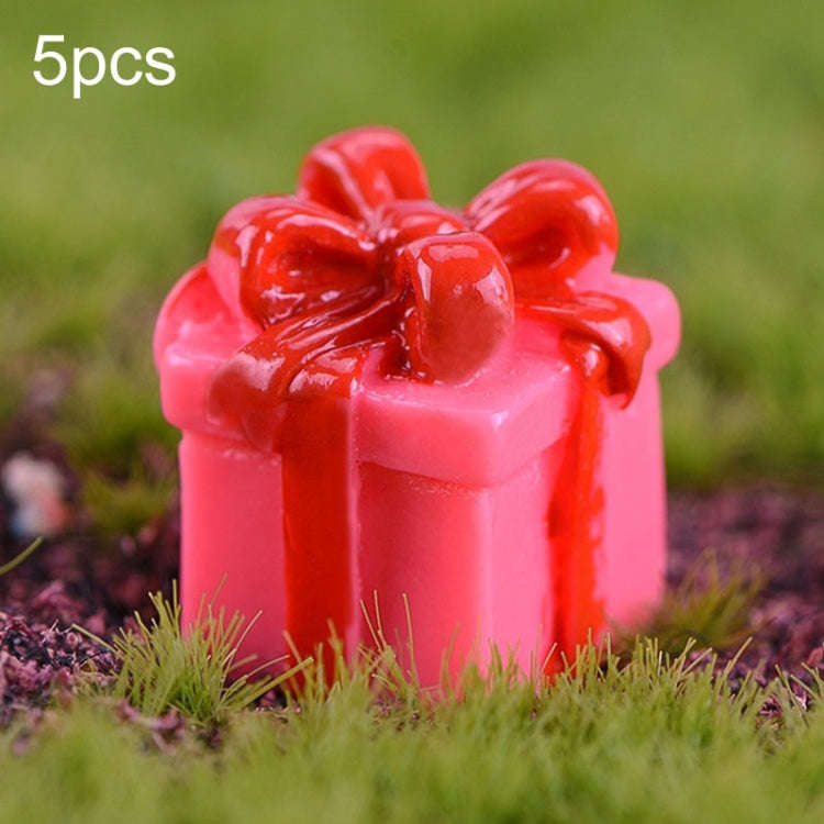 5pcs Christmas Decorations Resin Crafts Gifts Home Decorations Small Ornaments, Style: Red Gift