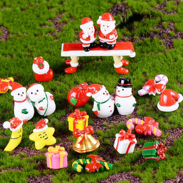 5pcs Christmas Decorations Resin Crafts Gifts Home Decorations Small Ornaments, Style: Dumb
